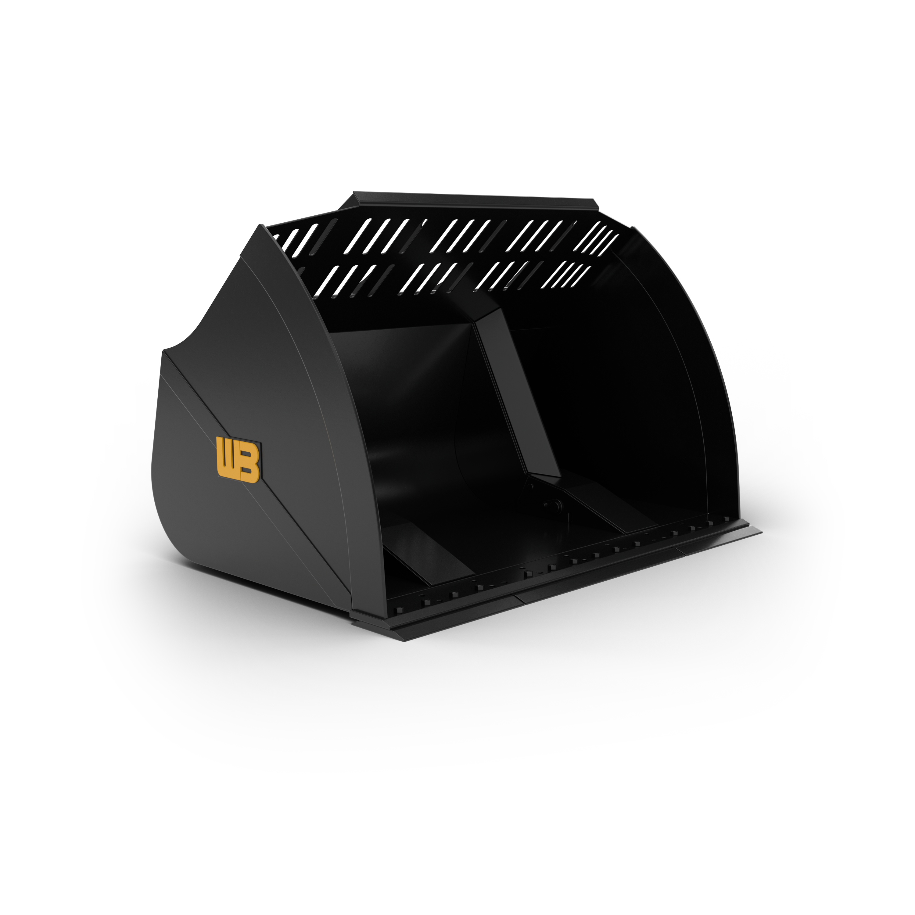 high tip roll out bucket with vertical cylinders